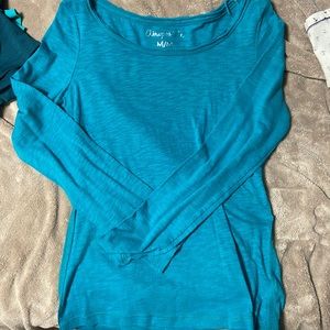 Teal long sleeve top